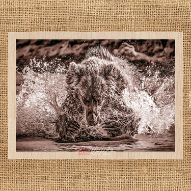 FISHING BEAR pyroprinter & laser-ready file 3DWave.us